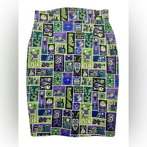 Pinup Girl Clothing Laura Byrnes California Wiggle Skirt Tiki Tile Print 2X